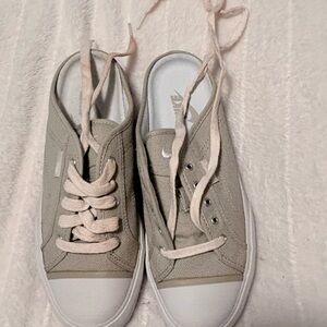 Nike Women’s Taupe Canvas Lace-Up Slip-On Sneakers